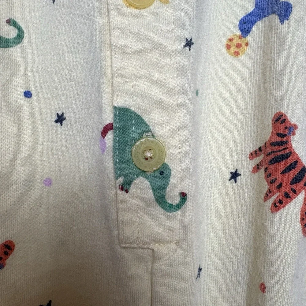 Vintage Baby Gap 90s Bubble Romper Yellow Zoo Animals Cotton‎ 3-6 Months